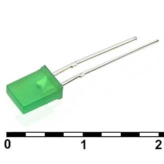 Светодиоды выводные 2x5x7 Green 30mcd 2.1v