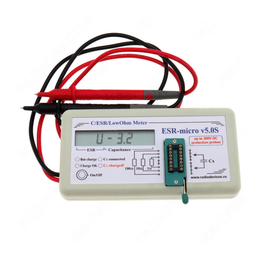 Измеритель ESR и ёмкости электролитических конденсаторов ESR-micro v5.0S