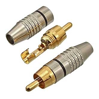 Штекер RCA GOLD 7-0218 / RP-213 / 44-027 металл Черный - изображение 1
