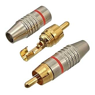 Штекер RCA GOLD 7-0218 / RP-213 / 44-027 металл Красный - изображение 1