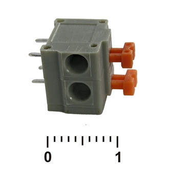 Клеммники нажимные XY124V-B-2 (5.08mm)
