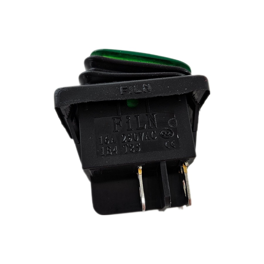 Переключатель клавишный SB092 125/250V IP65 on-off зеленая - изображение 1
