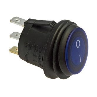 Переключатель SB040-12v BLUE IP65 on-off ф20.2мм - изображение 1
